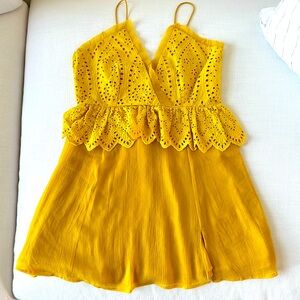 Mustard spaghetti strap dress